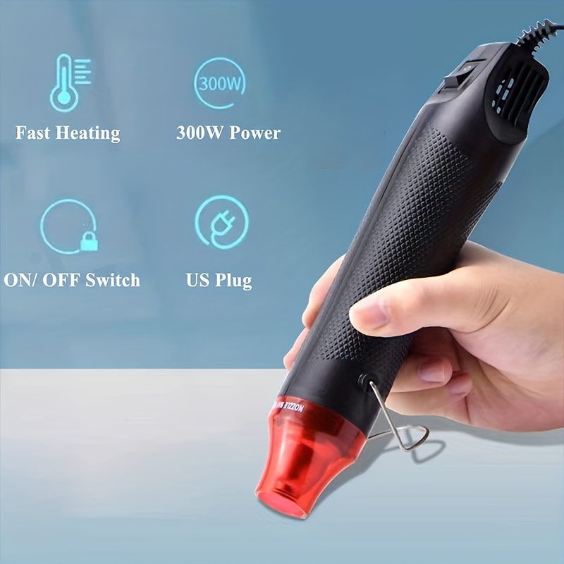 Portable Handheld Heat Gun For Epoxy Resin Crafts - 300w Black