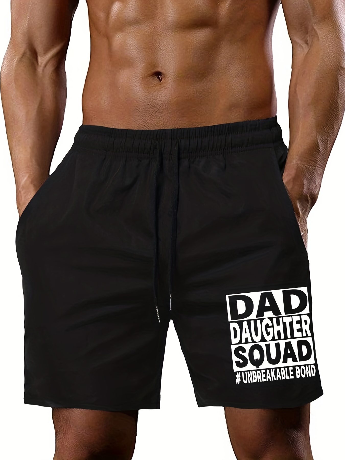 Mens Drawstring Plus Size Shorts Dad And Daughter Theme - Temu Australia