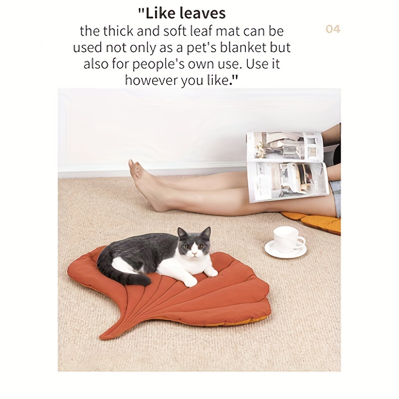 Leaf Shape Soft Dog Bed Mat Washable Non-slip Room Decor Floor Rug for  Medium Small Dogs and Cats Kennel Pad 