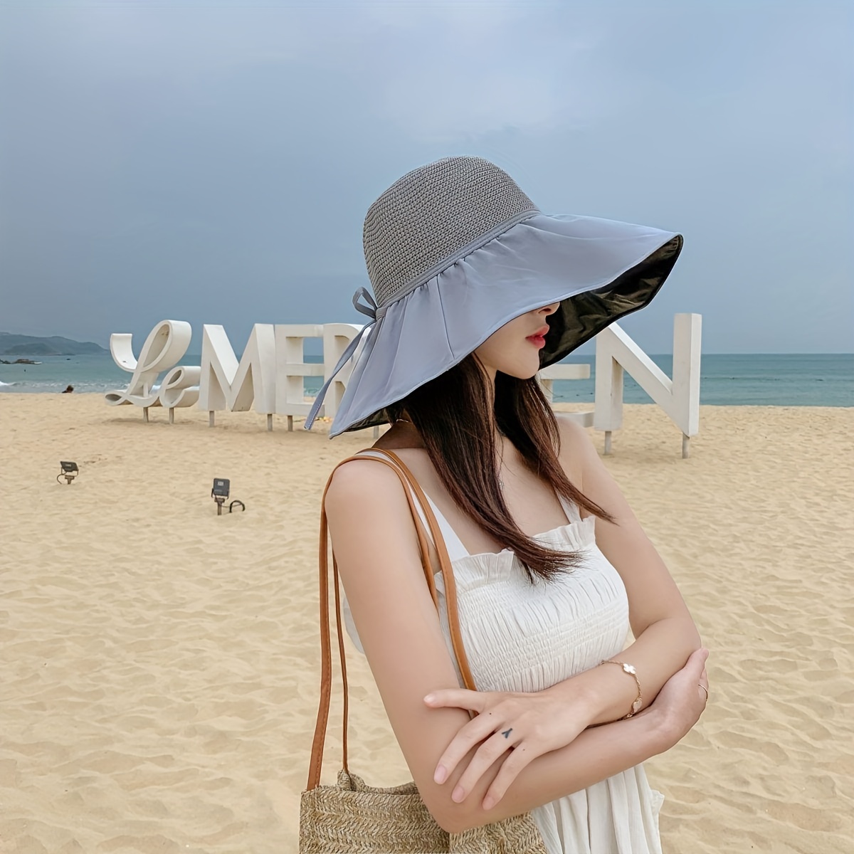 Hollow Out Breathable Summer Shading Men Beach Hat Solid Color Sun