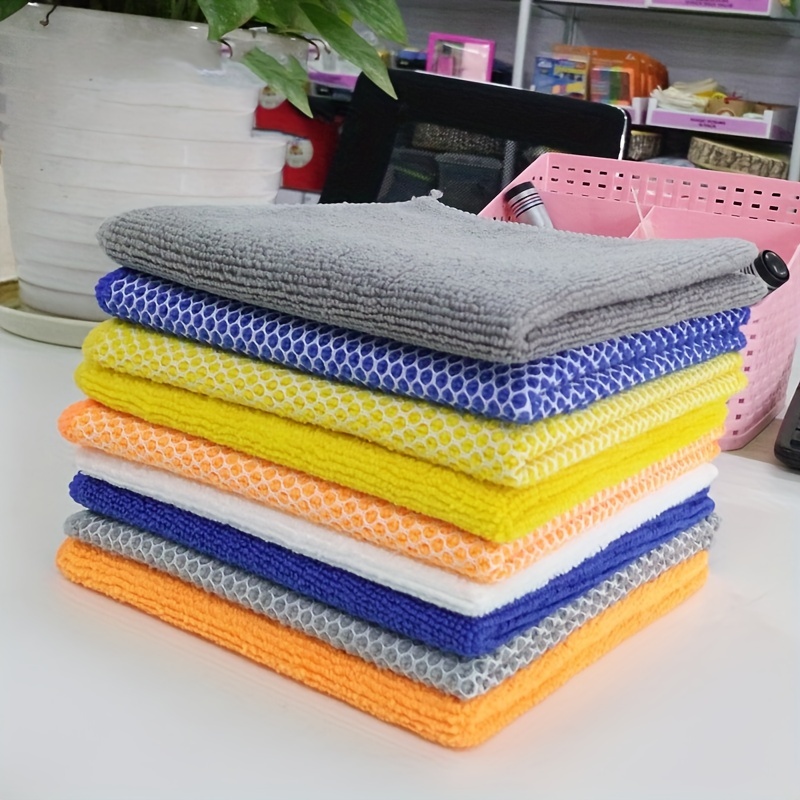 2-8Pcs Kitchen Dish Cloths Reusable Dish Towels Double-layer