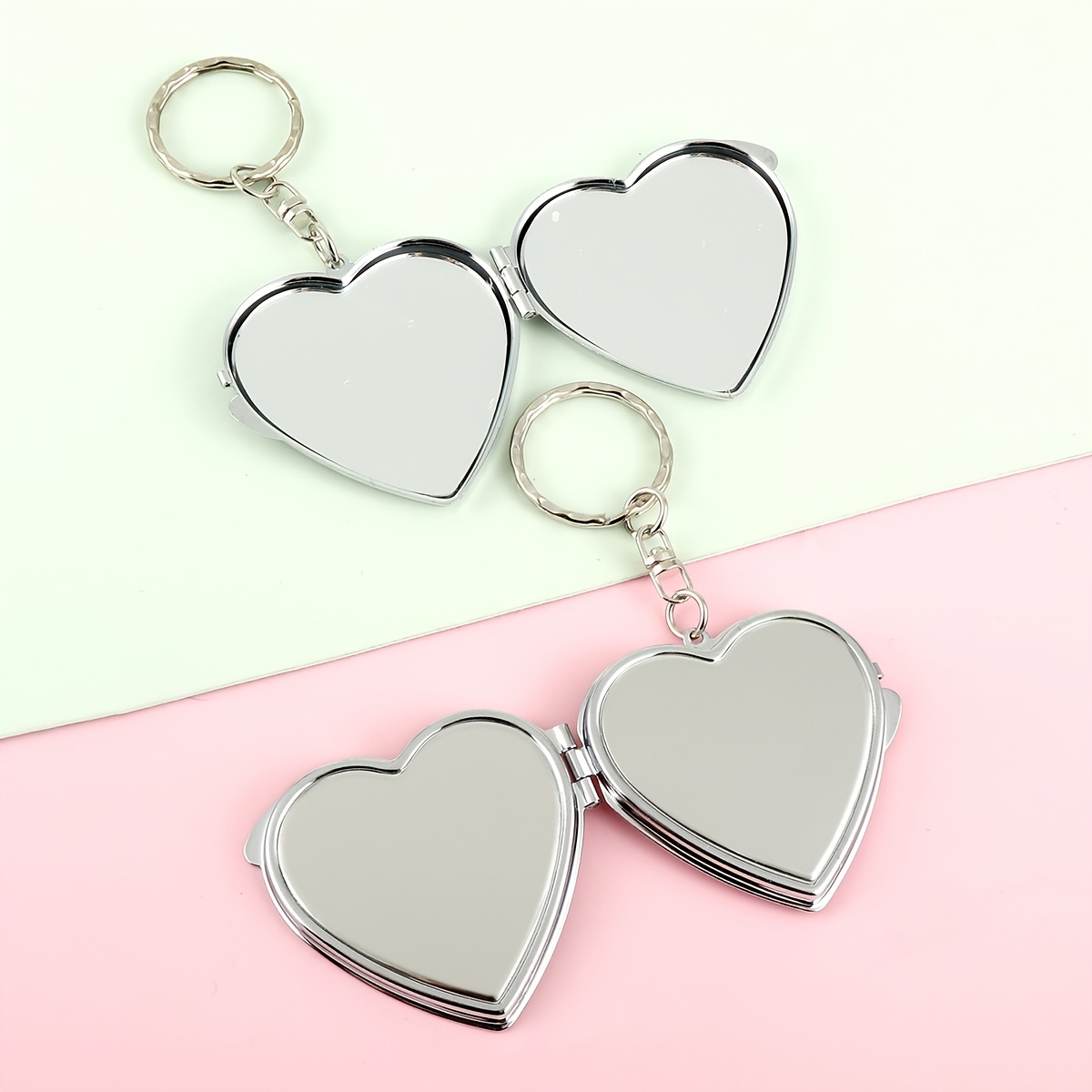 Love Key Chain Heart Shaped Compact Travel Pocket Mirror Compact Makeup Mirror  Keychain For Women - Beauty & Health - Temu Germany