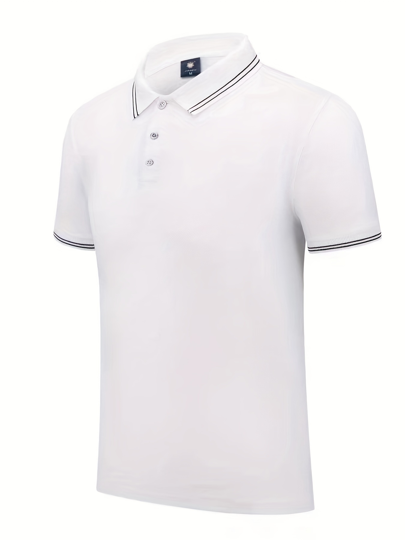 Polo de manga corta para hombre, polo de algodón ajustado, diseño básico,  clásico, casual, ligero, camisetas