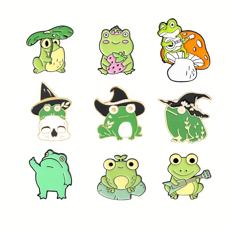 Pin Badge Enamel Cartoon Frog, Frog Cartoon Pins Metal