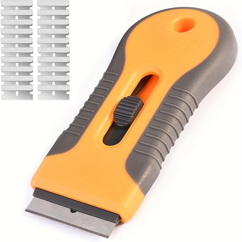 Razor Blade Scraper, Plastic Retractable Glass Scraper With Extra