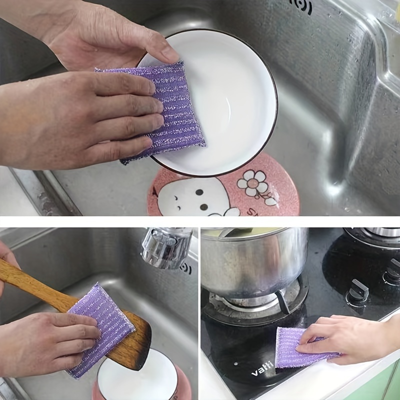 4pcs Random Colour Double-Sided Dishwashing Sponge Set