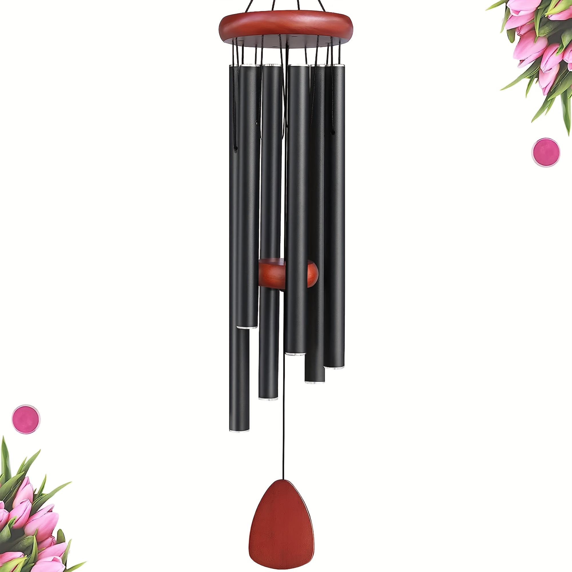 

1pc Large Wind Chimes For Outside Deep Tone Outdoor 37 Inches Zen 6 Aluminium Tubes With Resonant Sound Unique For Outdoor, Garden, Patio Decoration