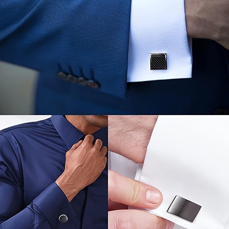 1pair Men's Cufflinks For Dress Shirts Sleeve Cuff Button Copper Material