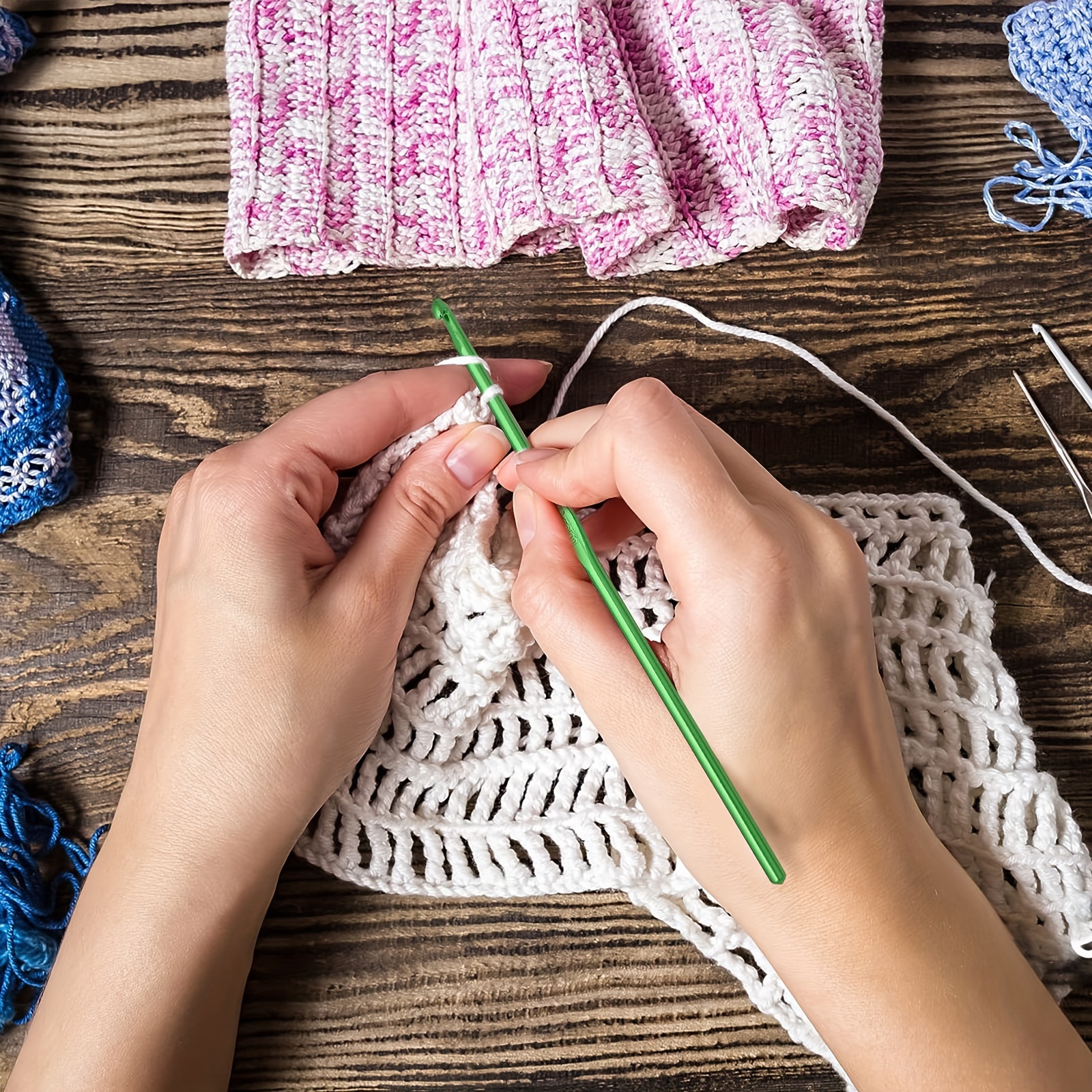 100pcs/22pcs Diy 22 Sizes Crochet Hooks Needles Stitches Knitting
