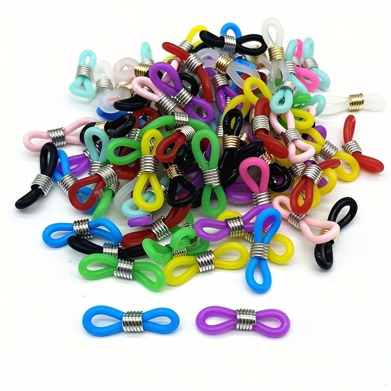 

20pcs/pack Glasses Chain Silicone Rubber Ring Non Slip Colorful Silicone Cord Ends For Diy Connector Strap Eyelets Rope Sunglasses Cord Accessory