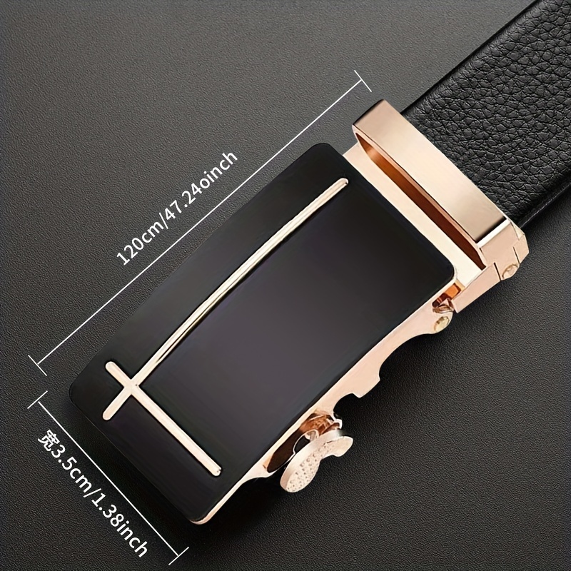 1pc Men's Fashionable New Business Wedding Automatic Buckle Pu