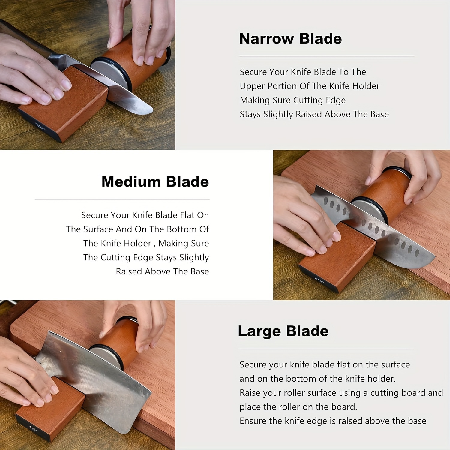 Rolling Knife Sharpener Kit - magnetic knife sharpener with 15 & 20 Degrees  - industrial roller sharpener with Diamond and Ceramic Discs for knives