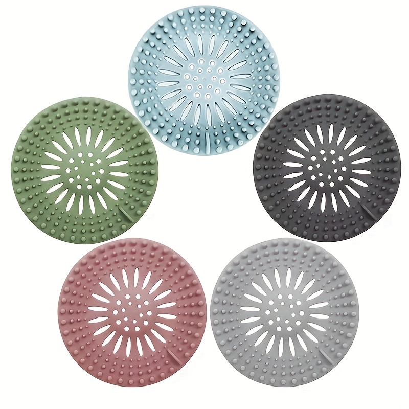 Hair Catcher Shower Drain Covers Protector Durable Silicone Bathtub Hair  Stopper Easy to Install and Clean Suit for Bathroom Tub Shower and Sink, 5  Pack 