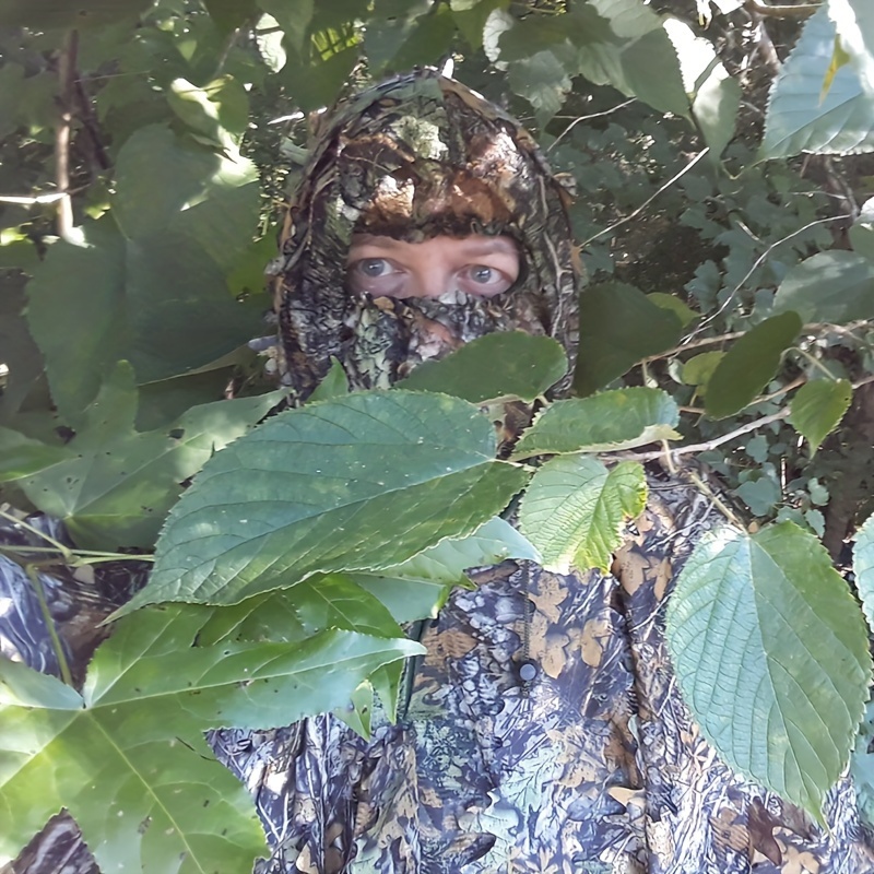  Ghillie Camouflage Leafy Hat 3D Full Face Mask