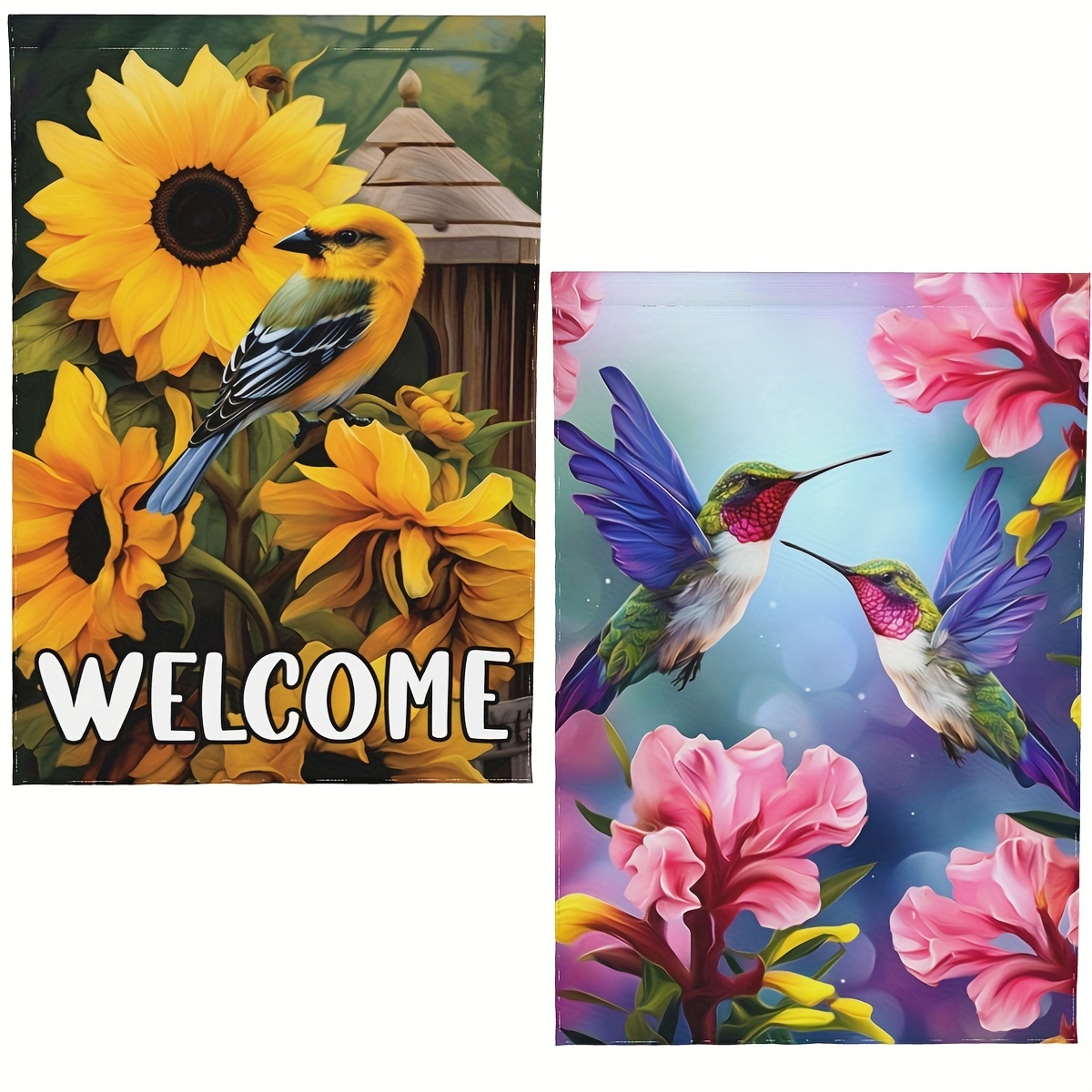 Goldfinch and Sunflowers Garden Flag