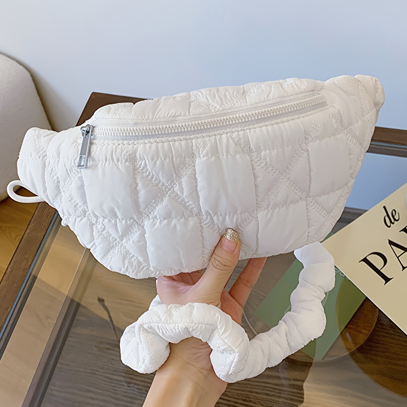 White quilted fanny discount pack