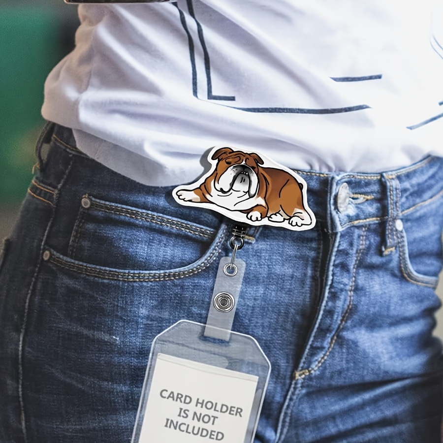 Retractable Bulldog Badge, Card Holder