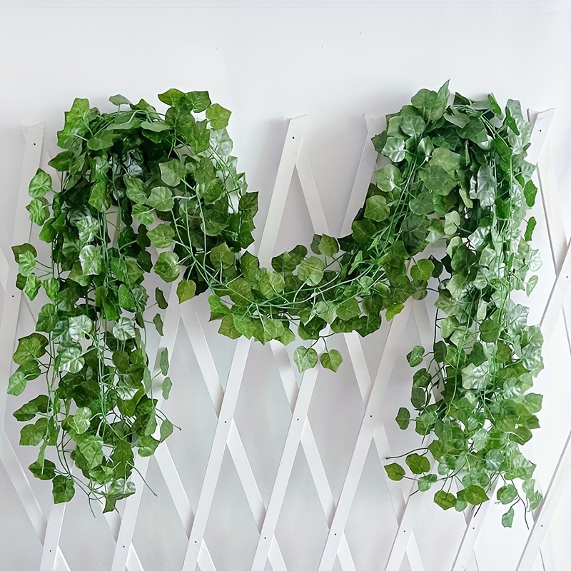 1pc 210 CM Artificial Leaf Vine, Simple Green Polyester Fake Vine Garland  For Home Decoration