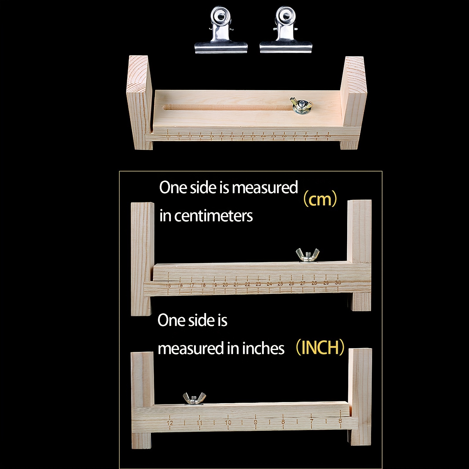 CHICIRIS Bracelet Jig, Wooden Bracelet Maker Adjustable Length Paracord Jig  U Shape Bracelet Making Holder with Scale and Clamp for Wristband DIY Hand