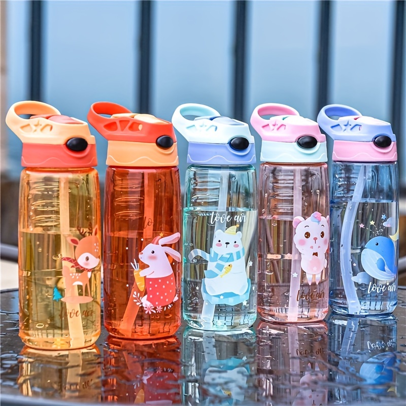 Cute Cartoon Straw Cup Portable Leakproof Flip Top Water - Temu