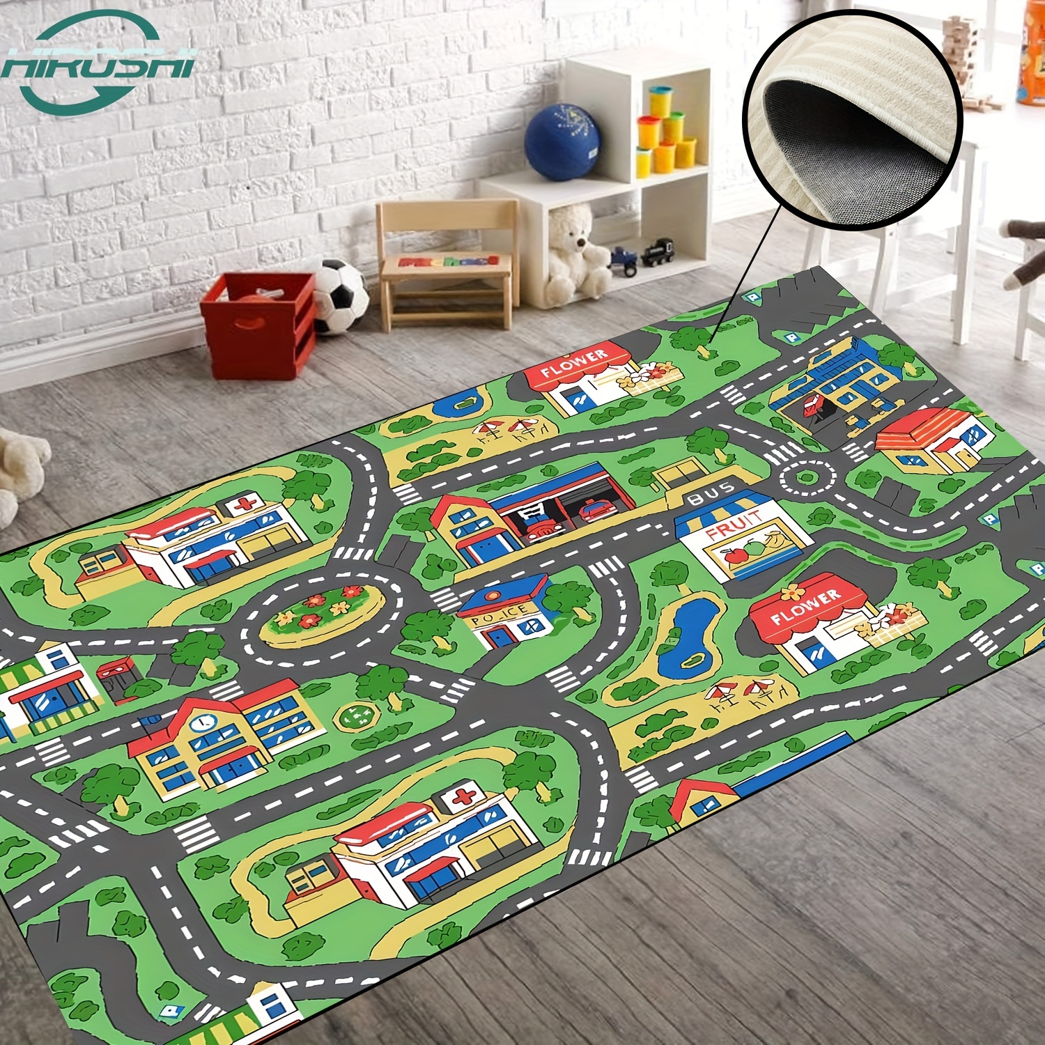  Alfombra de juego para niños, ideal para jugar con autos y  juguetes, alfombra educativa para niños de carretera y tráfico, alfombra  divertida para niños y bebés, para dormitorio, sala de juegos