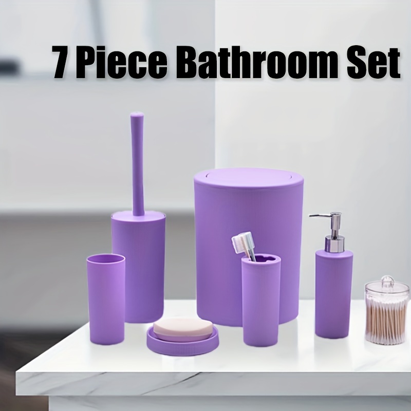 Bathroom Accessory Sets Toilet Brush With Holder Cotton Swab - Temu