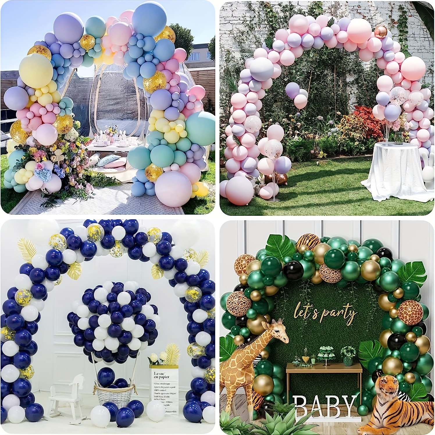  Soporte redondo de metal para arco de boda para ceremonia, kit  de arco de globos, soporte de flores para decoración de fiesta de  cumpleaños, decoración de baby shower, fondo de fotos