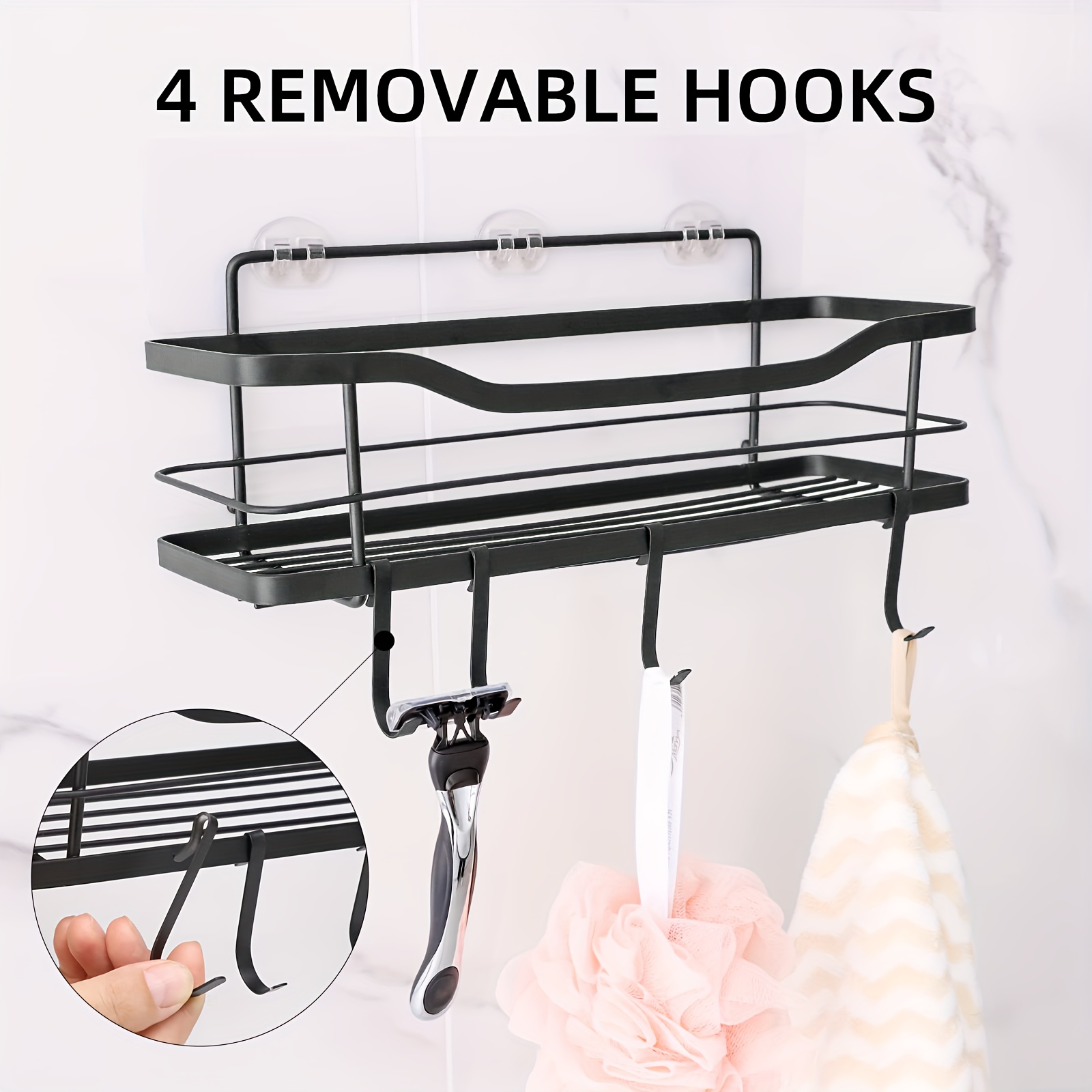  ODesign Shower Caddy Storage with Removable 4 Hooks