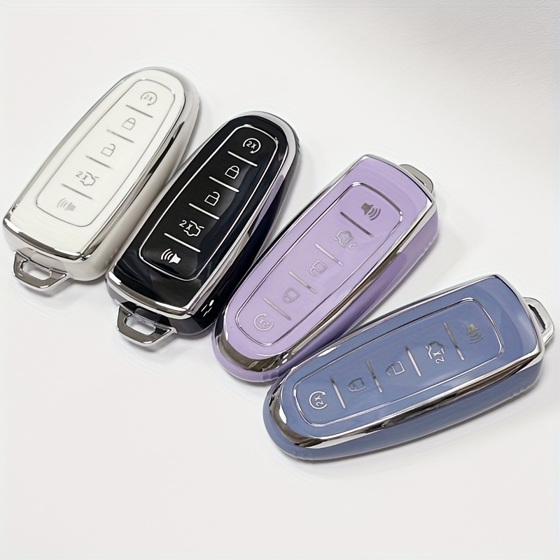 Kaufe TPU Leder Auto Smart Remote Key Cover Case Tasche Shell Halter  Schlüsselanhänger für Ford Territory EV Protector Zubehör