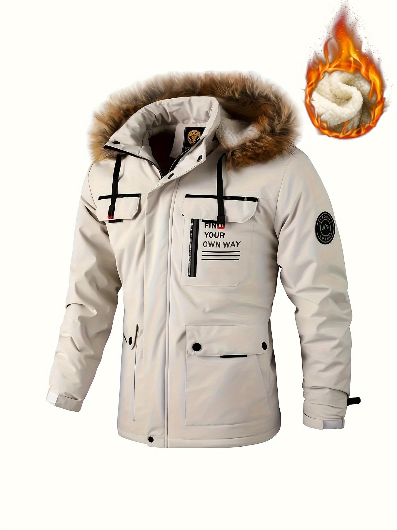 Chaquetas de camuflaje para hombre y mujer, abrigo de nieve, cuello de  piel, abrigo de parka militar, chaqueta gruesa de algodón acolchada