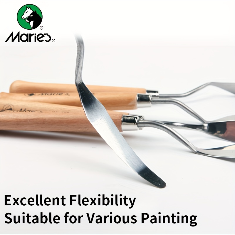 Artist Stainless Steel Palette Knife Set Wood Hande Flexible - Temu