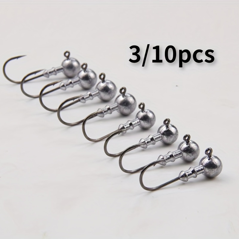 20/50pcs Lead Head Jig Carbon Steel Fishing Hook Crappie Jig Heads For Soft  Lure