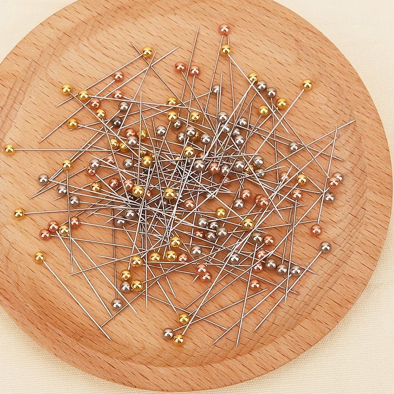  Sewing Pins, 100pcs Straight Pins Golden Pearlized