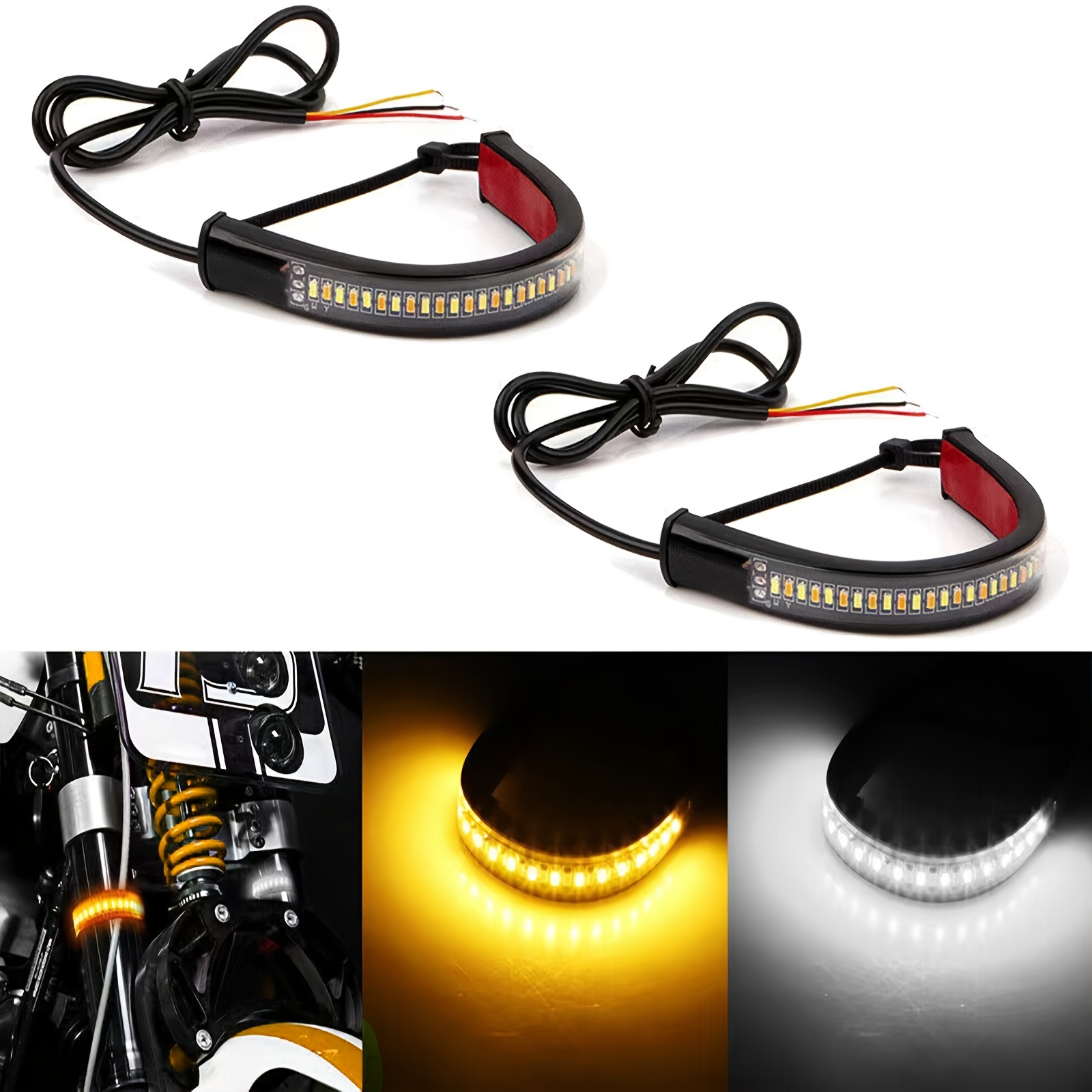 TOOSOAR 4pcs Luces Intermitentes LED Para Motocicleta,Intermitentes Moto  Indicadores,Intermitentes moto homologados,Universal para motos, capó negro