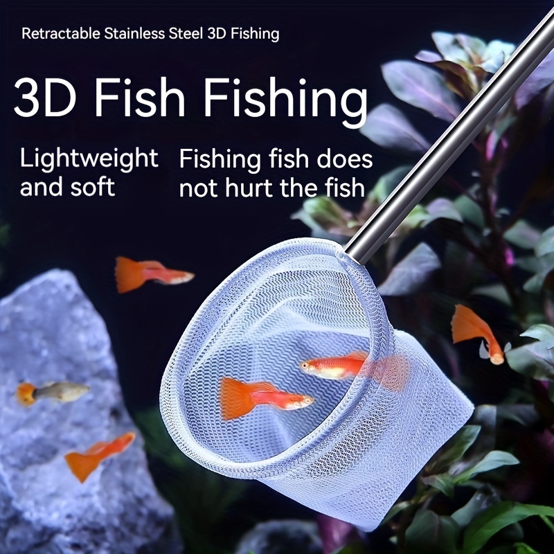 Stainless Steel Extendable Fish Net Fish Tank Net Small 3d - Temu New  Zealand