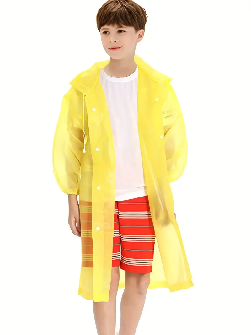 childrens raincoat reusable raincoat hooded waterproof raincoat rain cape rain ponchos for boys and girls suitable for 6 10 years old details 5