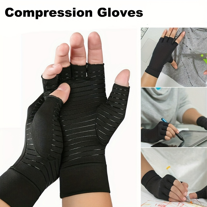 Guantes de compresión con soporte para pulgar y muñeca (1 par), mangas de  compresión transpirables con almohadillas de gel suaves para tendinitis