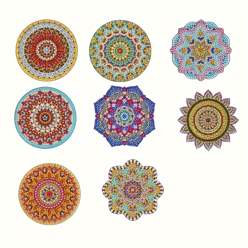 Mandala Diy Diamond Painting Placemats Diamond - Temu