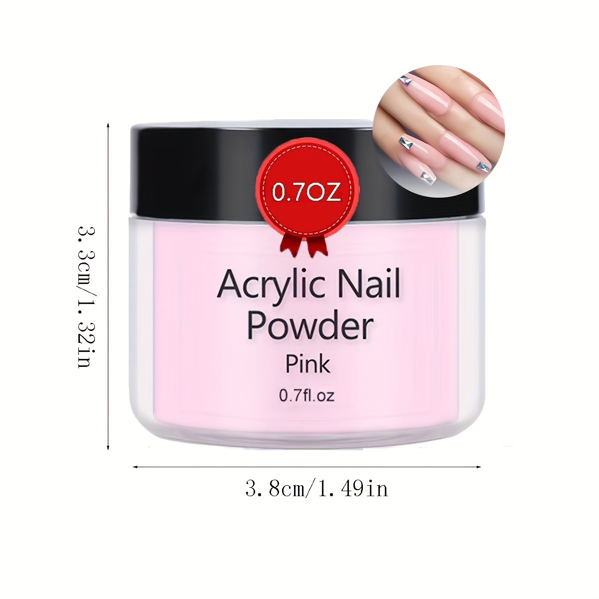 Acrylic Powder Clear Pink 20g