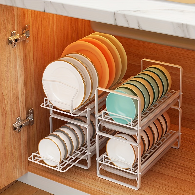 Stainless Steel Dish Storage Rack Pull Out Cabinet Organizer - Temu