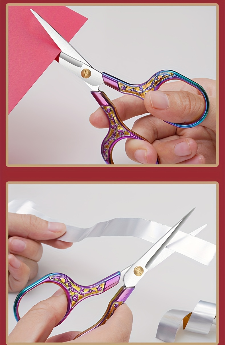 Plum Vintage Scissors Stainless Steel Household Scissors - Temu