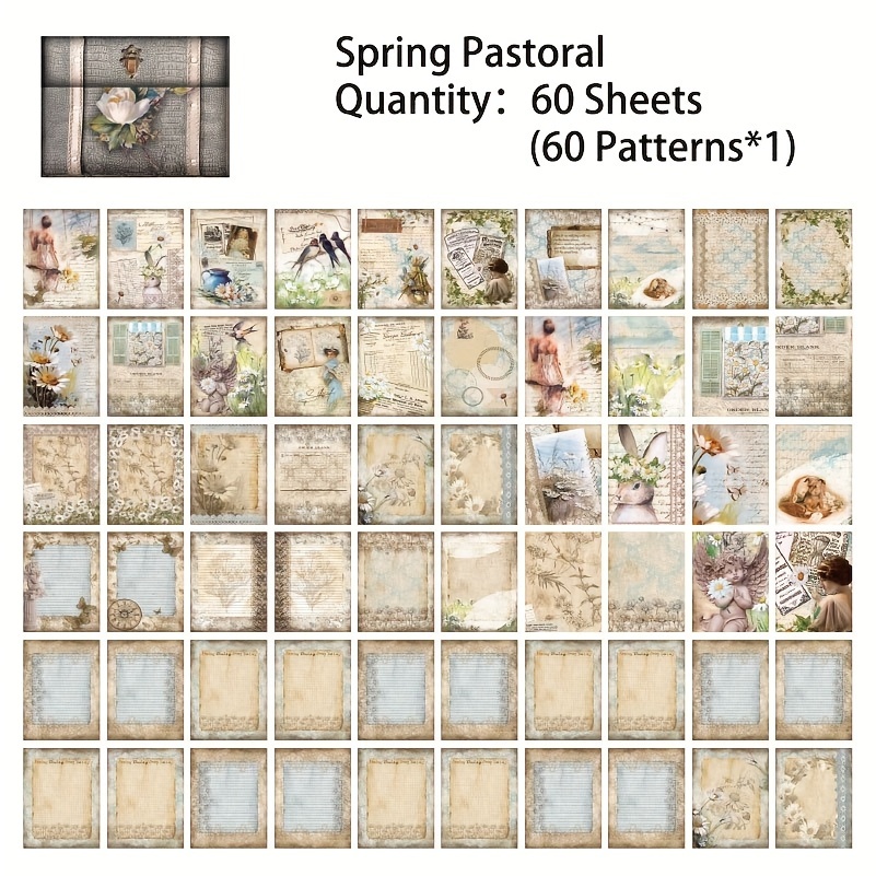 Tiny Vintage Scrapbook Paper Set Non sticky Retro Temu Kuwait