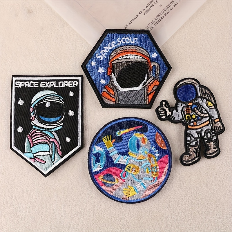 Harsgs 8PCS NASA Patches, Embroidered Iron on/Sew on Patches Space Badge  Applique for Clothes, Dress, Hat, Jeans, DIY Accessories