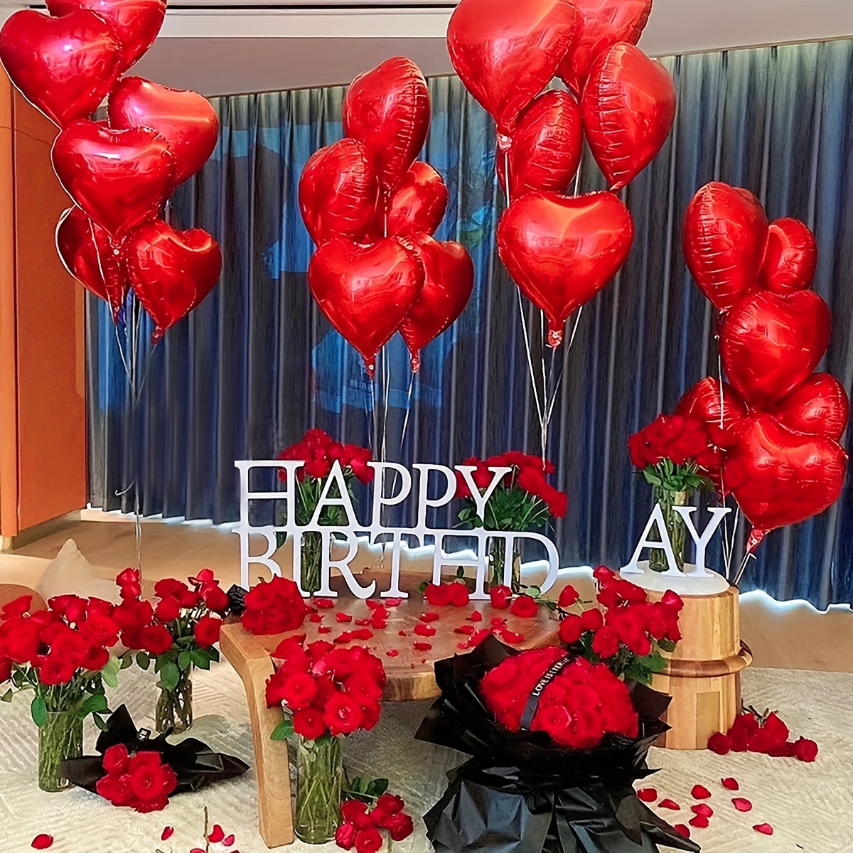 20 globos de corazón rojo de 18 pulgadas, globos en forma de corazón,  globos de aluminio para decoración de bodas, fiestas, cumpleaños