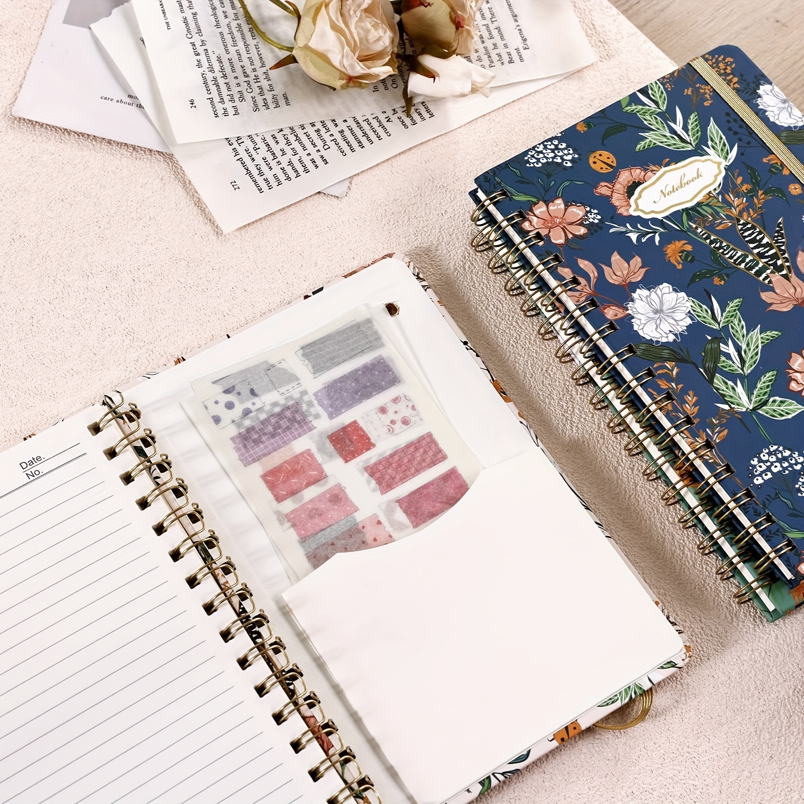Aesthetic Spiral Notebook Journals For Women Hardcover - Temu