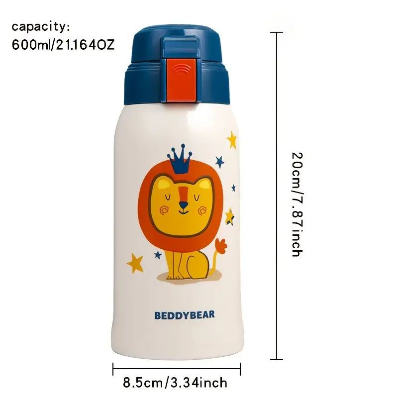 Bear Cup Children's Insulation Cup With Straw Dual Water Bottle