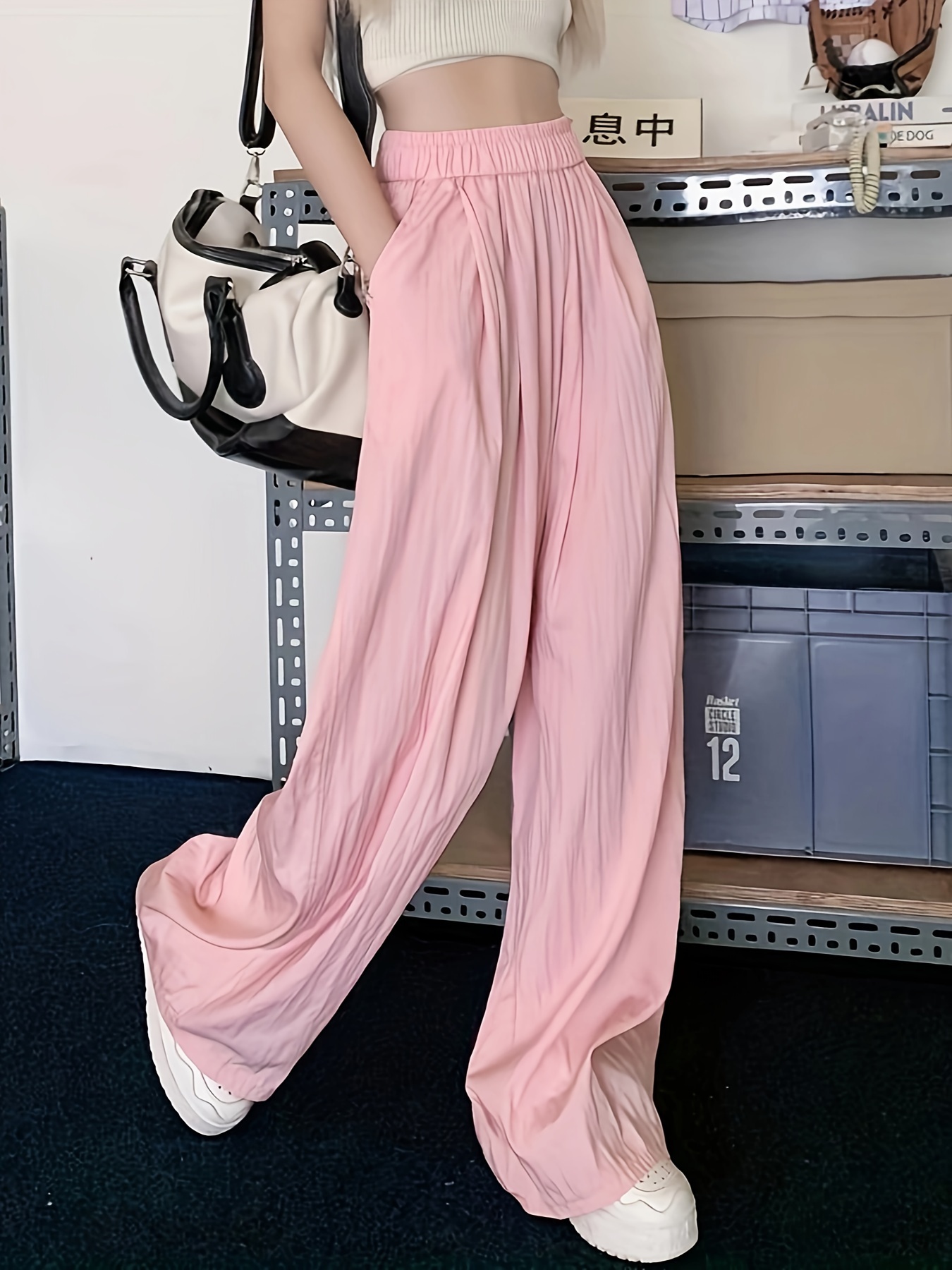 Pink Chiffon Pants