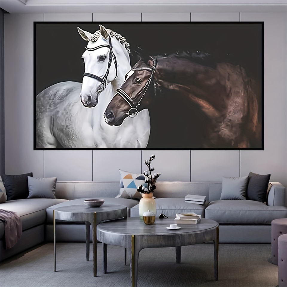 5d Diy Large Diamond Painting Kits For Adult Horse Round - Temu