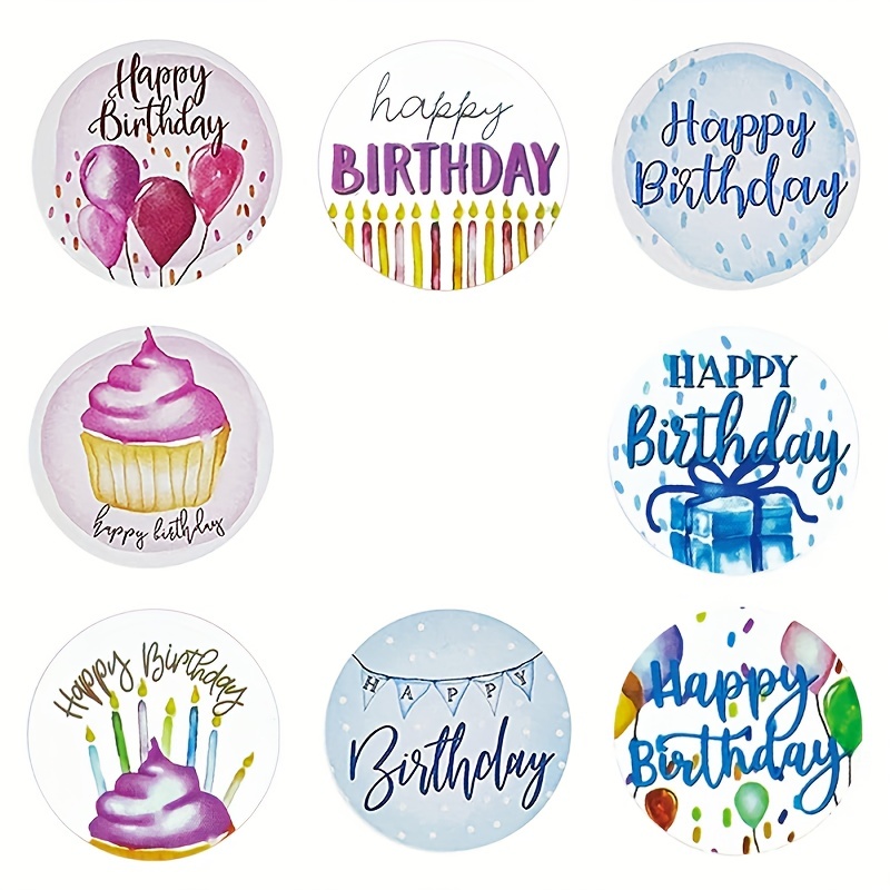 Pegatinas de feliz cumpleaños para niños, adhesivos decorativos