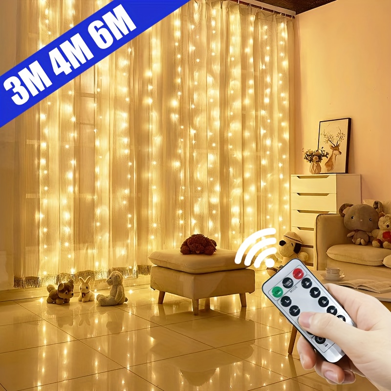 Usb Curtain Indoor Decorative Lights 200 Led Light Beads - Temu